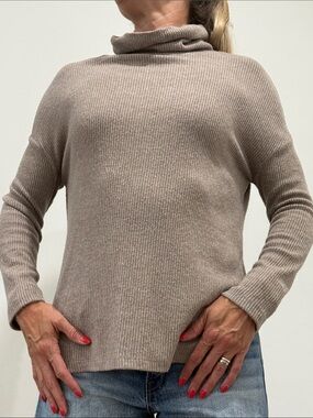 Sanctuary Taupe Ribbed Turtleneck Sweater